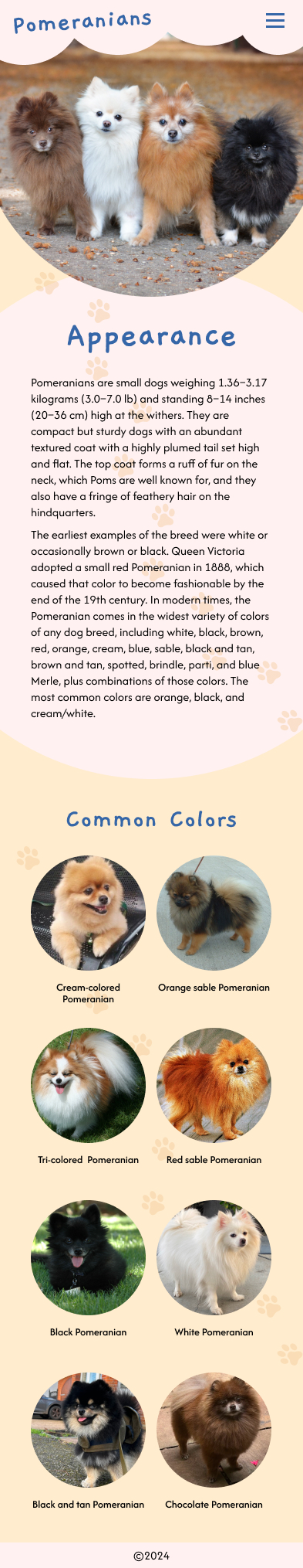 Pomeranians microsite mockup A mobile